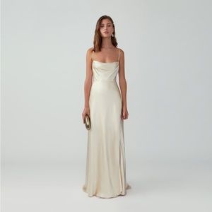 Strappy Draped Gown Fame and Partners - gold/champagne